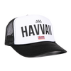 AVVA BRAND Ohana Foam Trucker Hat BLACK WHITE