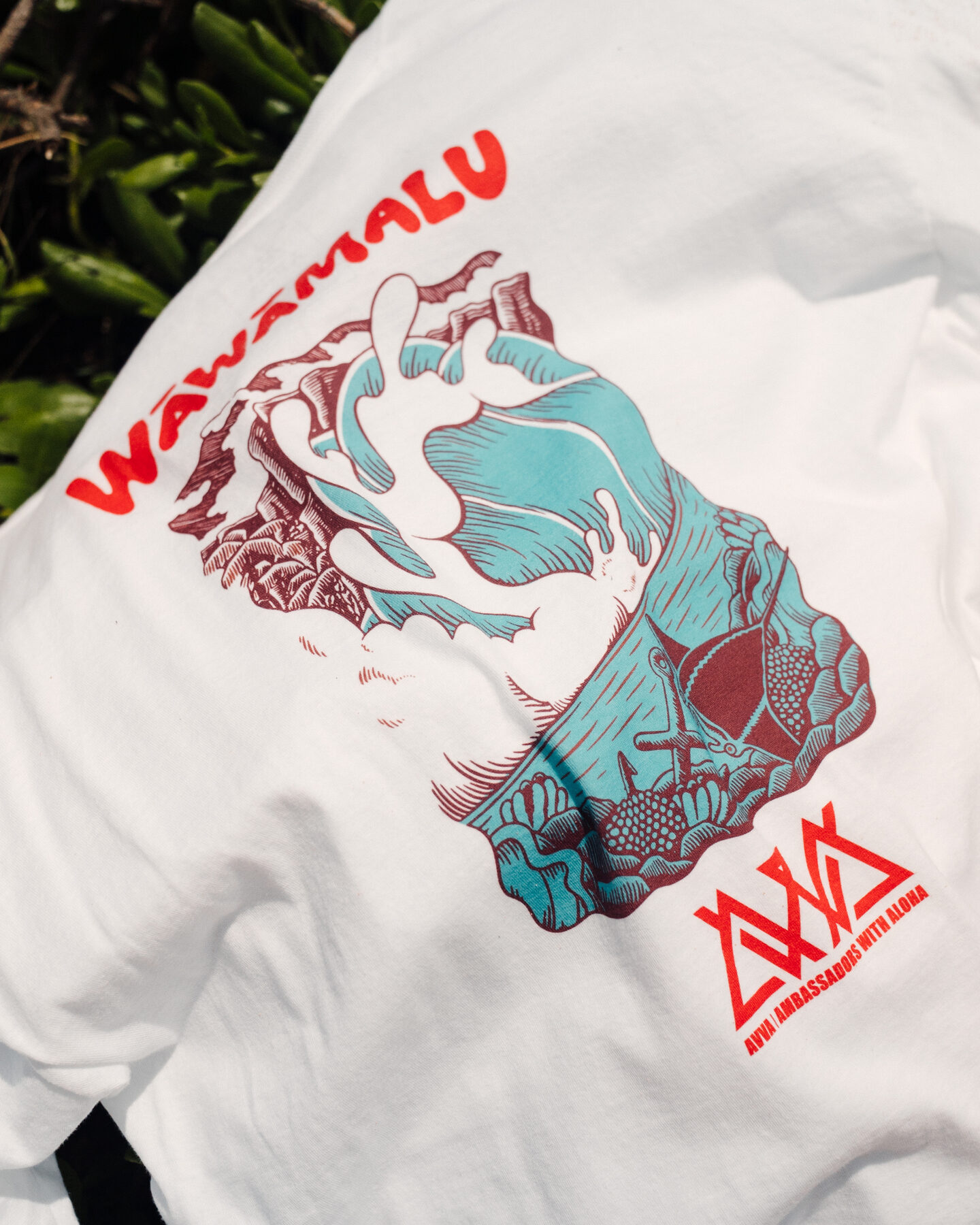 Aaron Kai Wāwāmalu Long Sleeve Tee — back graphic