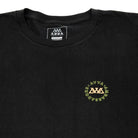 FRONT CLOSE UP VIEW OF WATERSHED LONGSLEEVE FRONT AVVA LOGO IN TOP RIGHT CORNER OF THE LONGSLEEVE.