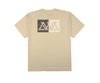 YELLOW TEE WITH LARGE RECTANGLE LOGO ON THE BACK