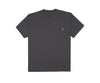 CHARCOAL TEE WITH SMALL RECTANGLE LOGO ON THE FRONT