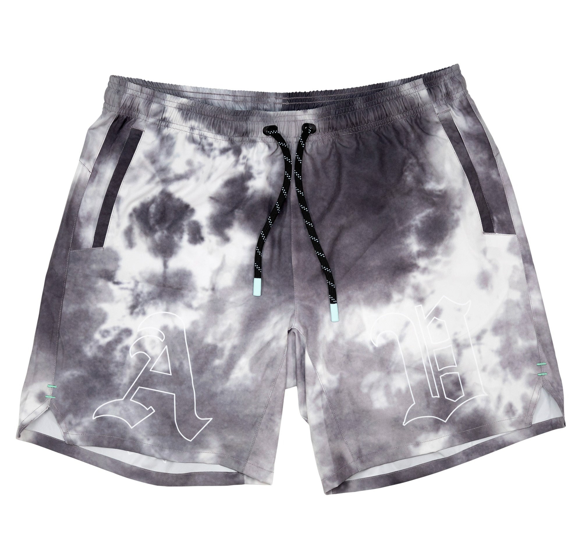 FRONT PRODUCT IMAGE OF SMOKE WATER CLOUD WASH TRAINING SHORTS.