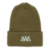 FRONT PRODUCT IMAGE OF BAVA BEANIE. EMBROIDERED AVVA LOGO.