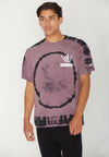 FRONT VIEW OF MODEL FACING TO THE SIDE WEARING BLAKE AND BONES TEE IN STUDIO