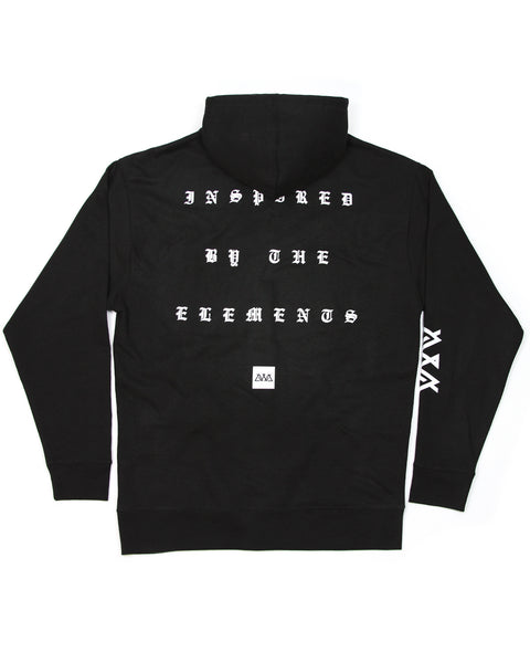 BACK PRODUCT IMAGE OF OCEAN SOUL ZIP UP BLACK HOODIE